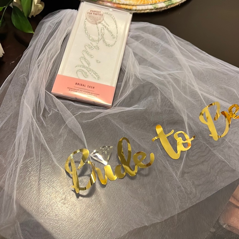 Bridal/bachelorette sash and vail